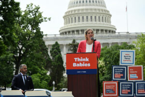 Strolling Thunder families gather on Capitol Hill for a rally, Tuesday, May 20, 2025 in Washington. Families from all 50 States took part in Strolling Thunder an ongoing effort by ZERO TO THREEs Think Babies initiative to press lawmakers to enact policies that build economic security and healthy developments for all babies. (Kevin Wolf/AP Content Services for Zero To Three)