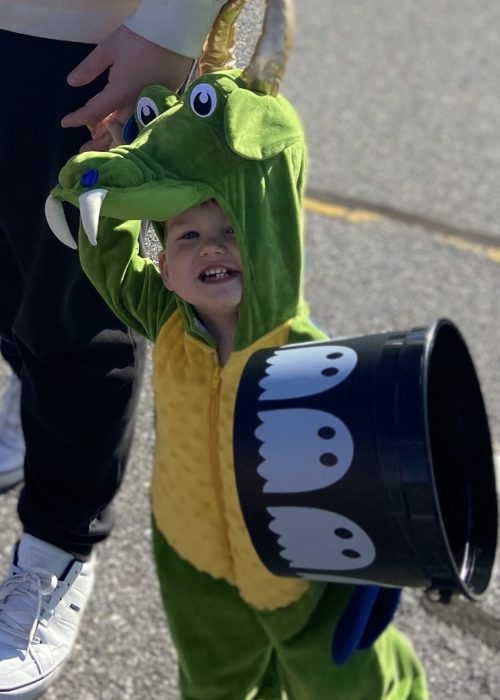 Dinosaur roaring to protect babies